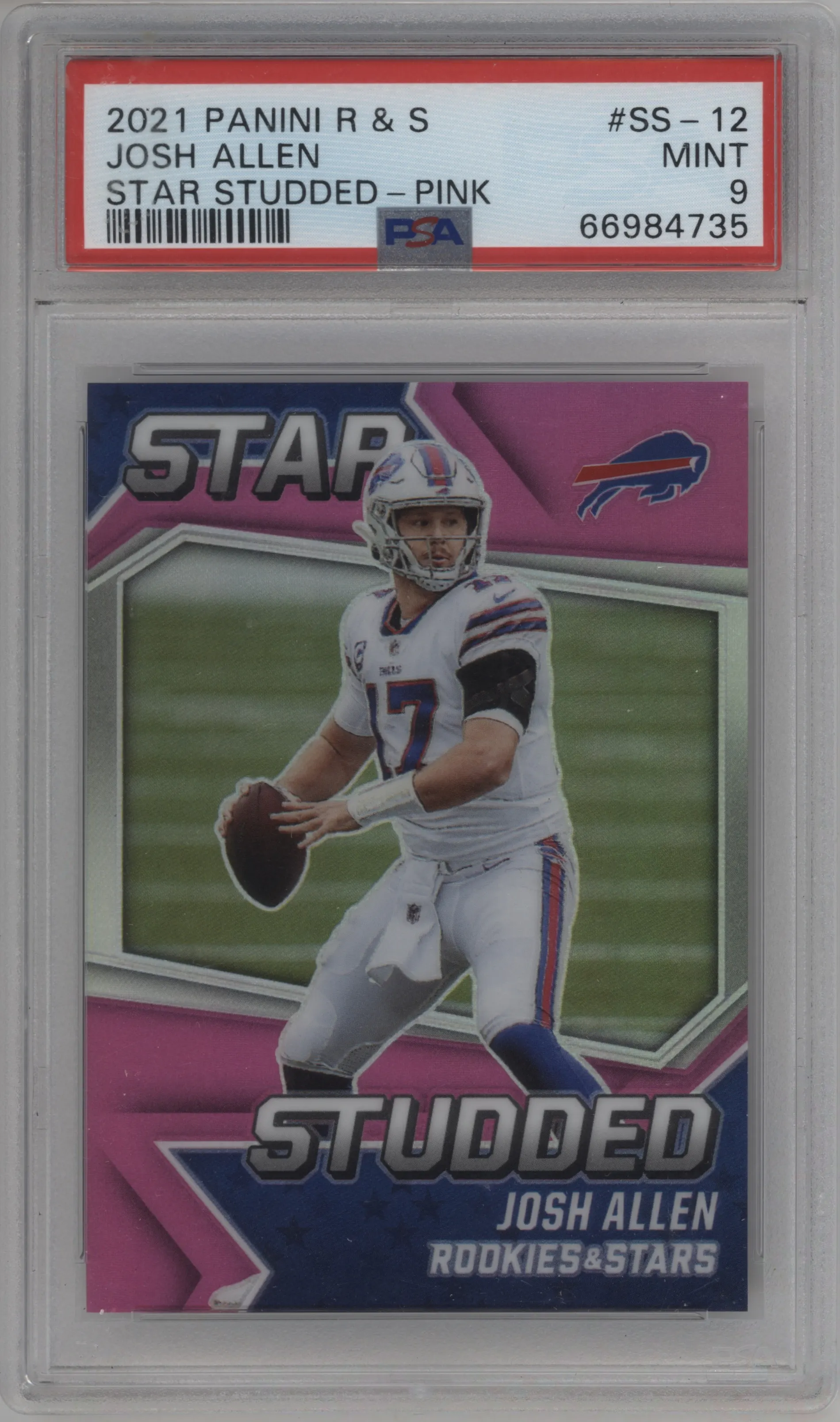 2021 Panini Rookies & Stars Star Studded Josh Allen Pink #SS-12 PSA 9