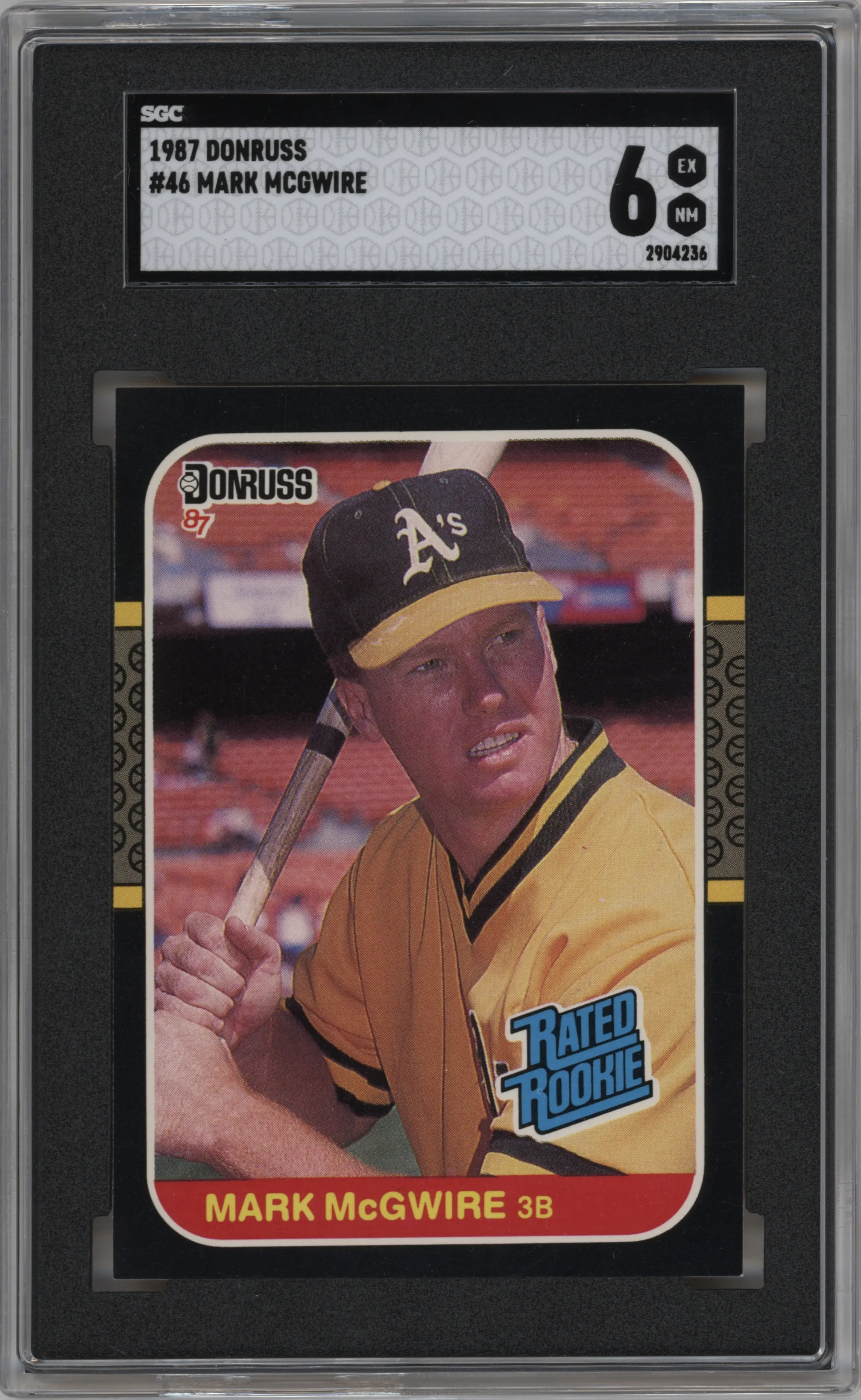1987 Donruss Rated Rookie Mark McGwire #46 SGC 6