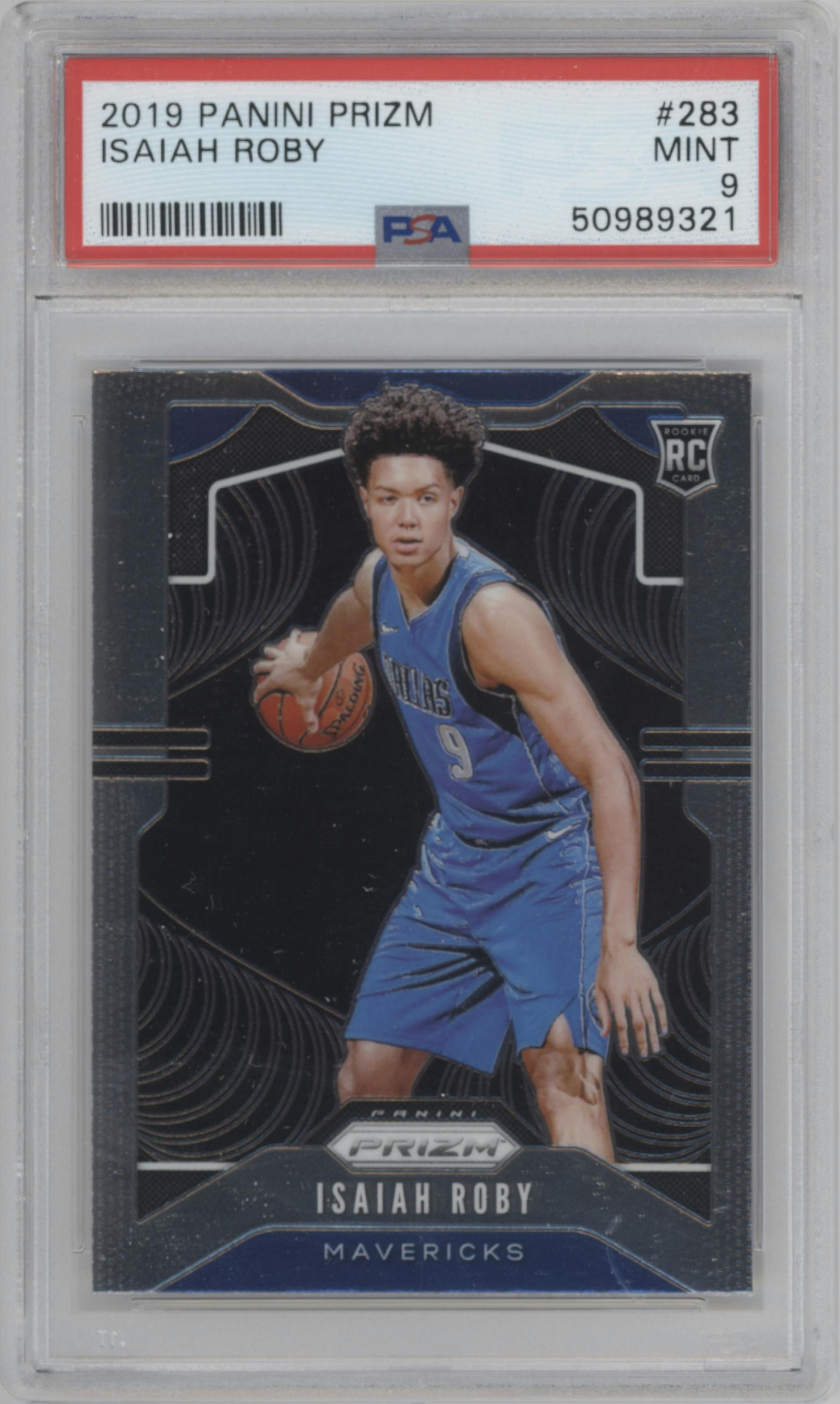Isaiah Roby from the 2019-20 Panini Prizm set graded by PSA and given an overall grade of 9.