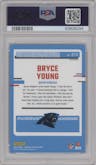 Bryce Young from the 2023 Donruss Optic set featuring a Hyper Green parallel graded by PSA and given an overall grade of 9.
