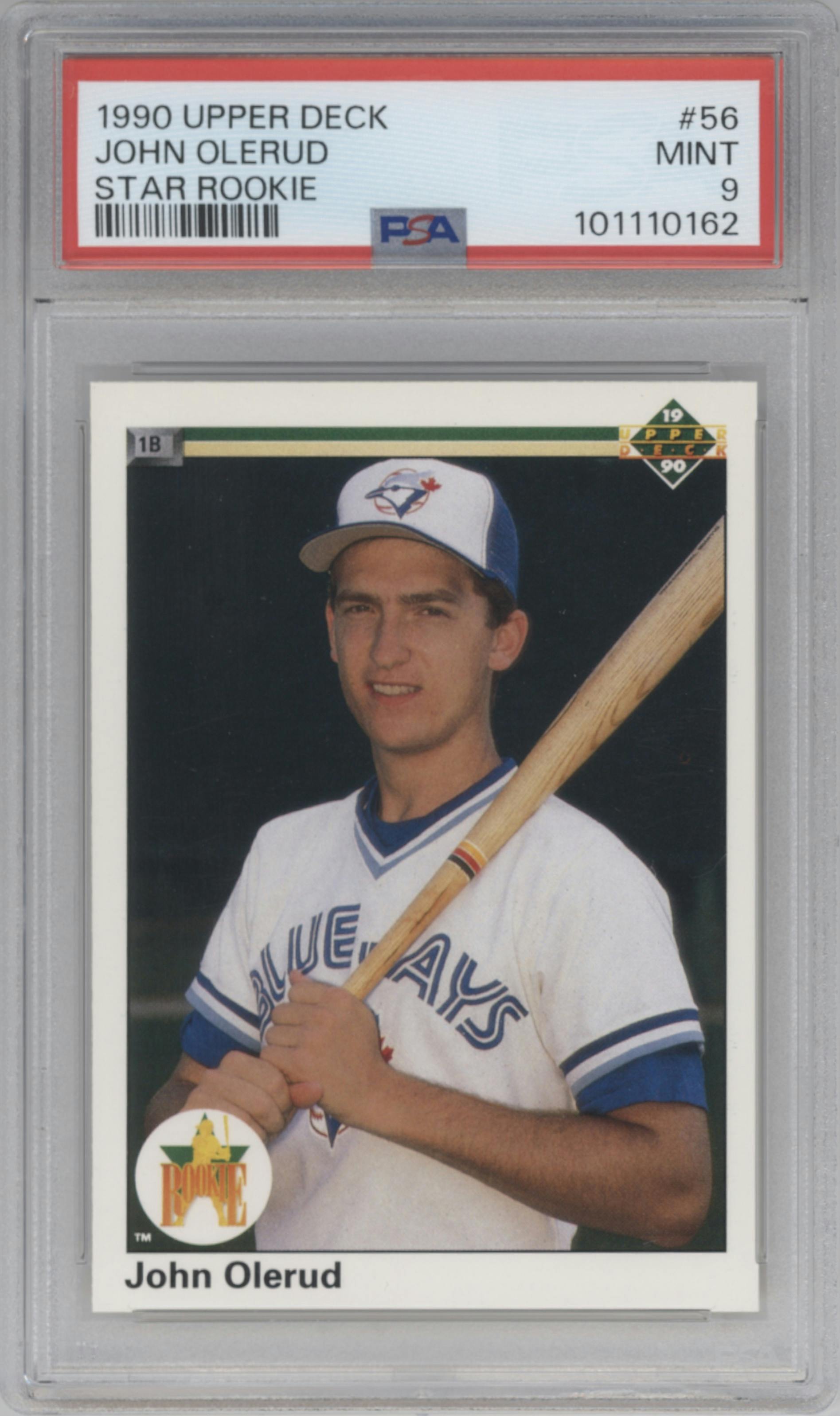 John Olerud from the 1990 Upper Deck set graded by PSA and given an overall grade of 9.