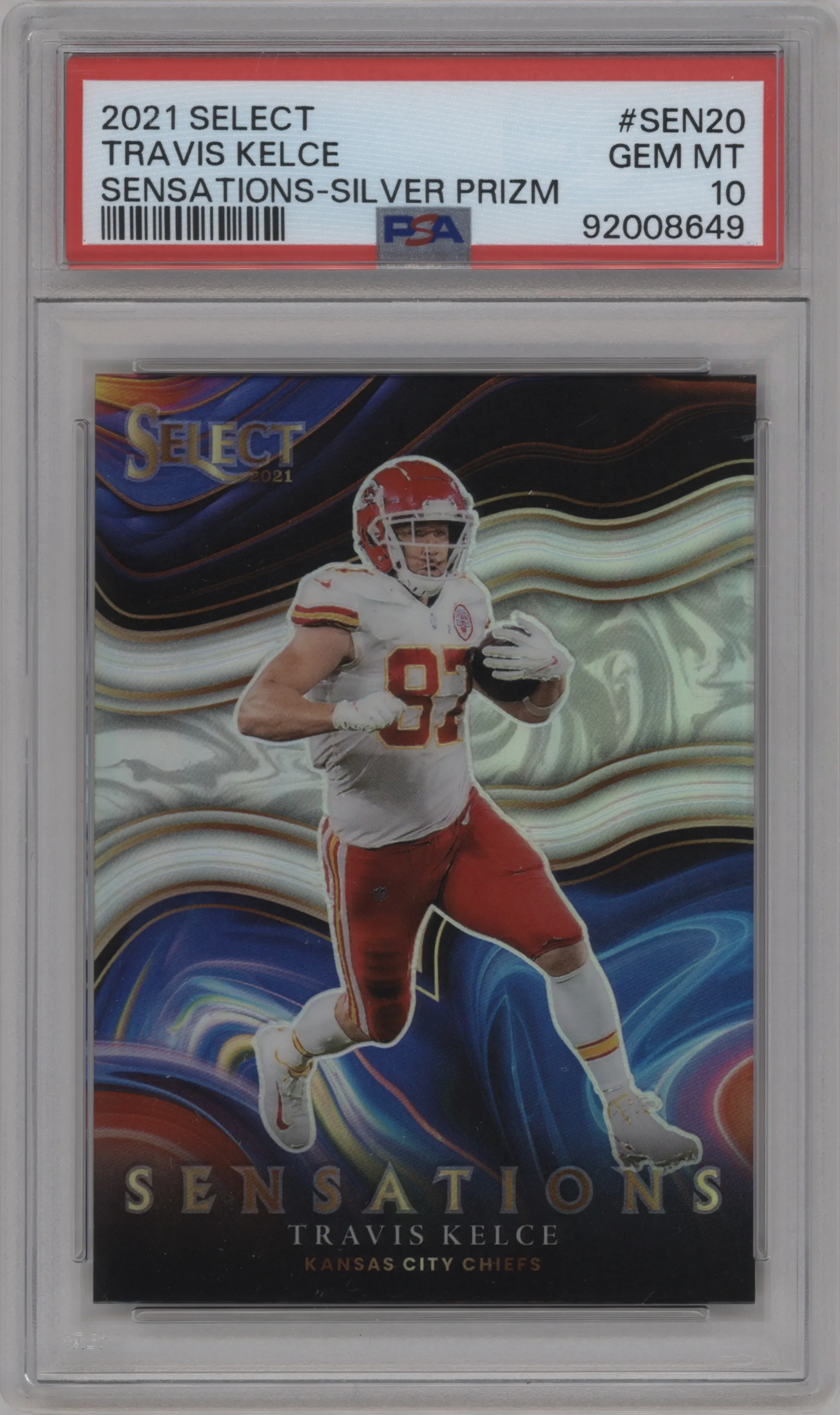 2021 Panini Select Sensations Travis Kelce Silver Prizm PSA 10