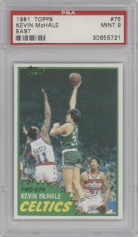 Kevin McHale from the 1981-82 Topps  set graded by PSA and given an overall grade of 9.