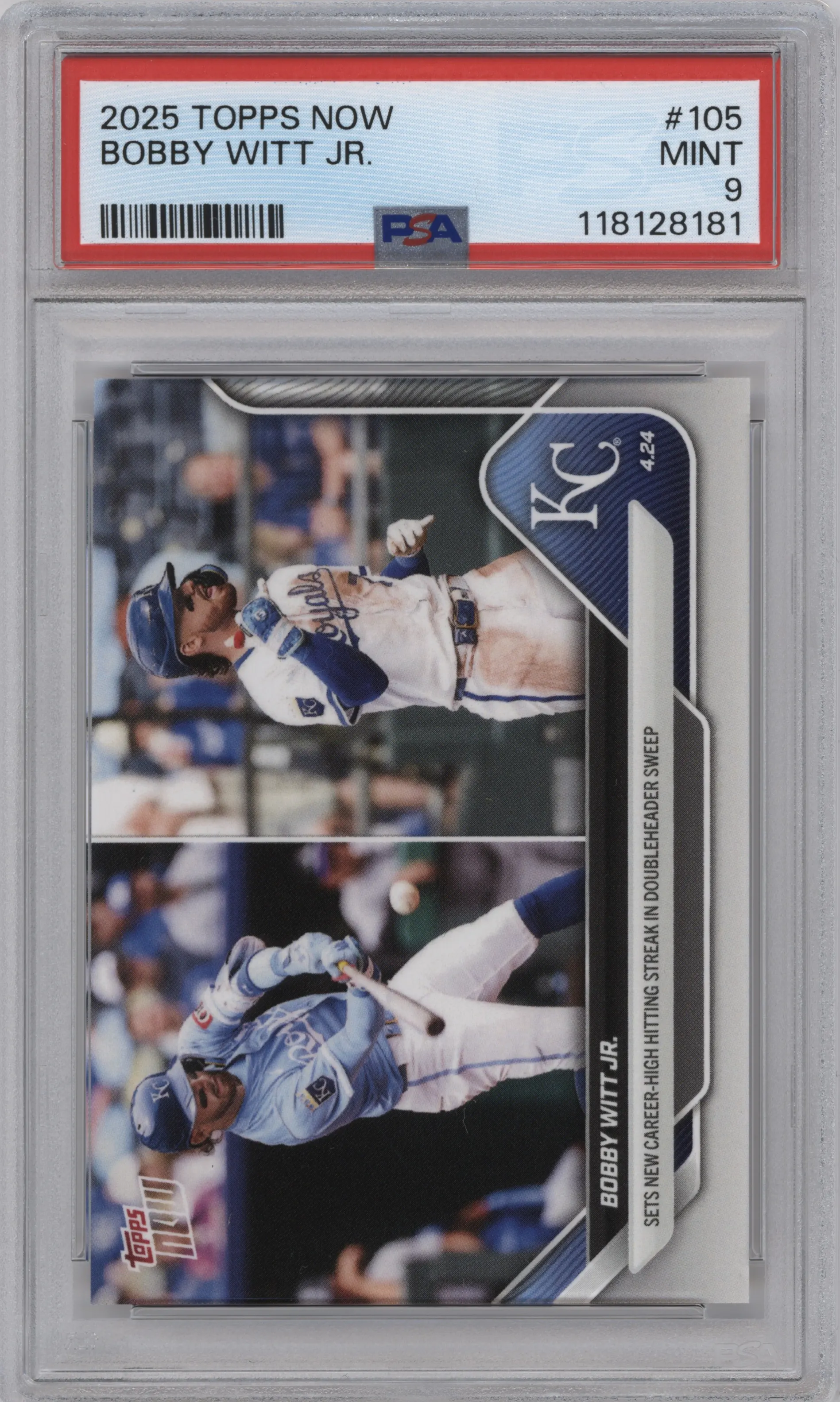2025 Topps Now Bobby Witt Jr. PSA 9
