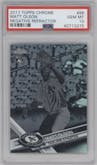 Matt Olson from the 2017 Topps Chrome set featuring a Negative Refractor parallel graded by PSA and given an overall grade of 10.