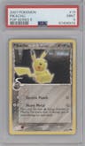 Pikachu from the 2007 Pokemon set graded by PSA and given an overall grade of 9.
