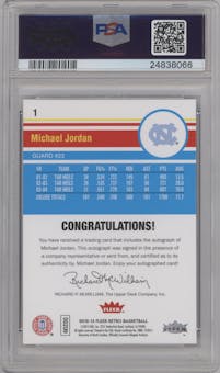 Michael Jordan from the 2012-13 Fleer Retro set graded by PSA and given an overall grade of 10.