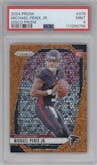 Michael Penix Jr. from the 2024 Panini Prizm set featuring a Disco parallel graded by PSA and given an overall grade of 9.