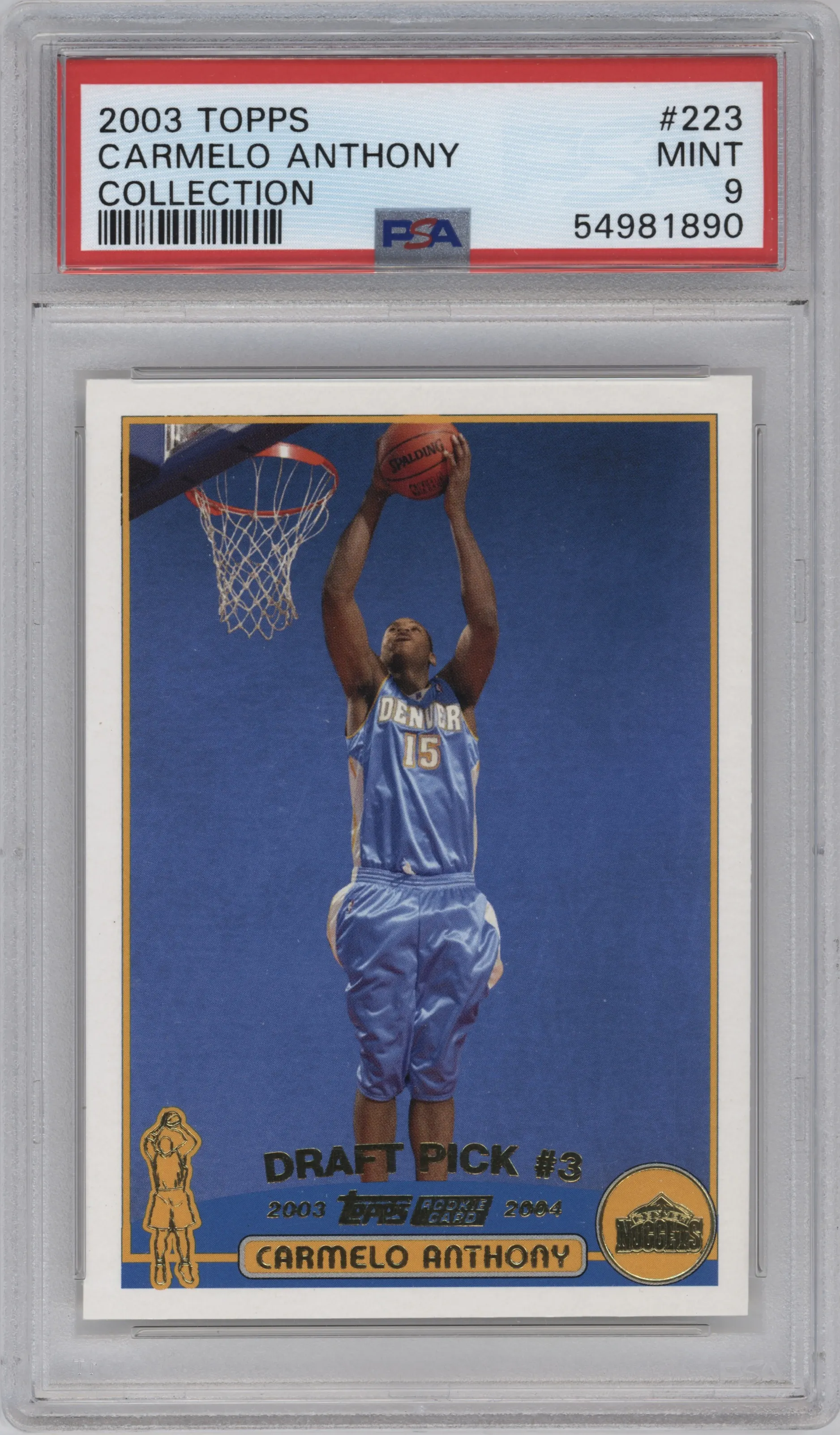 2003 Topps Collection Carmelo Anthony #223 PSA 9