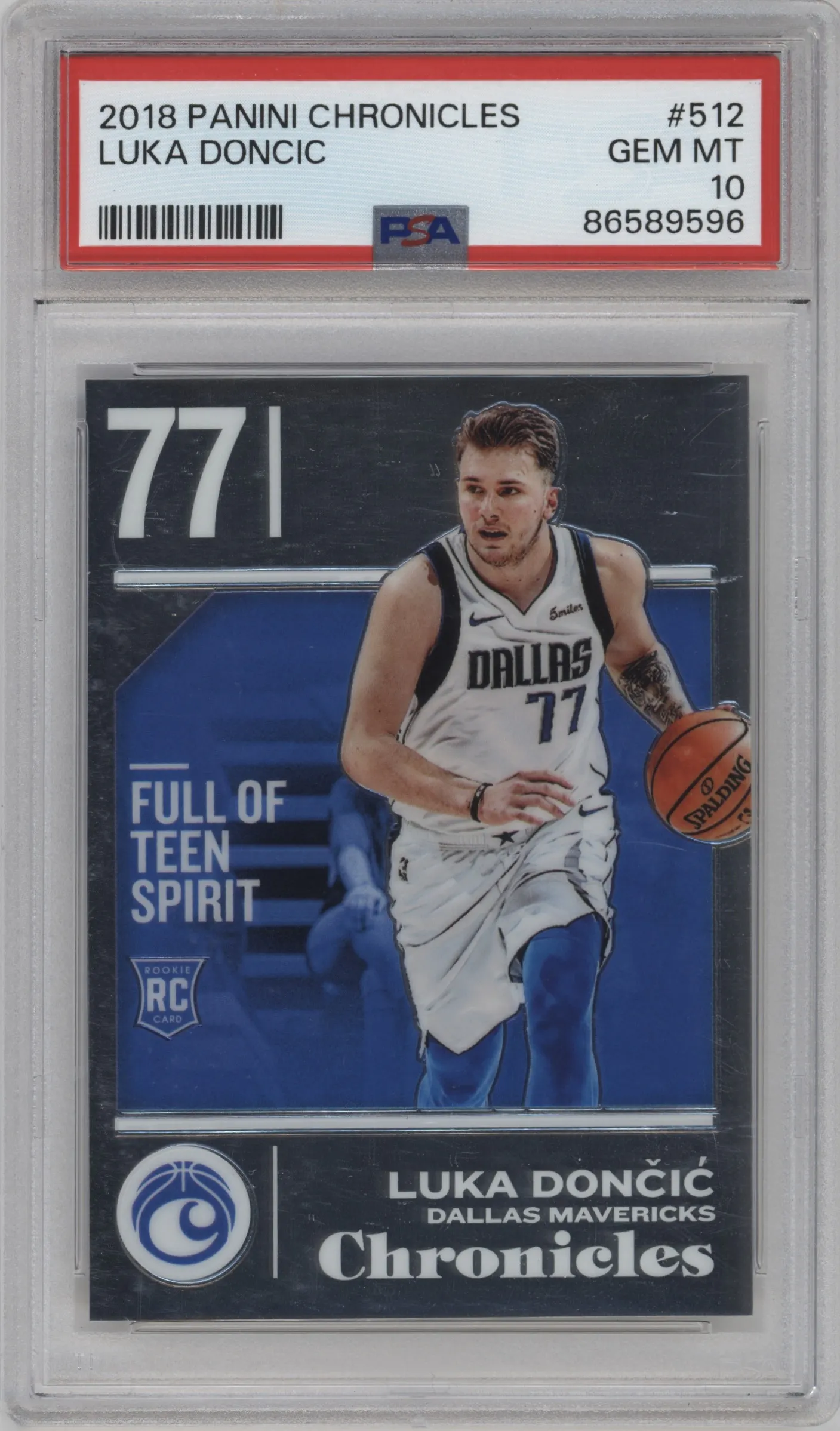 2018 Panini Chronicles Rke. Foil Optichrome Luka Doncic #512 PSA 10