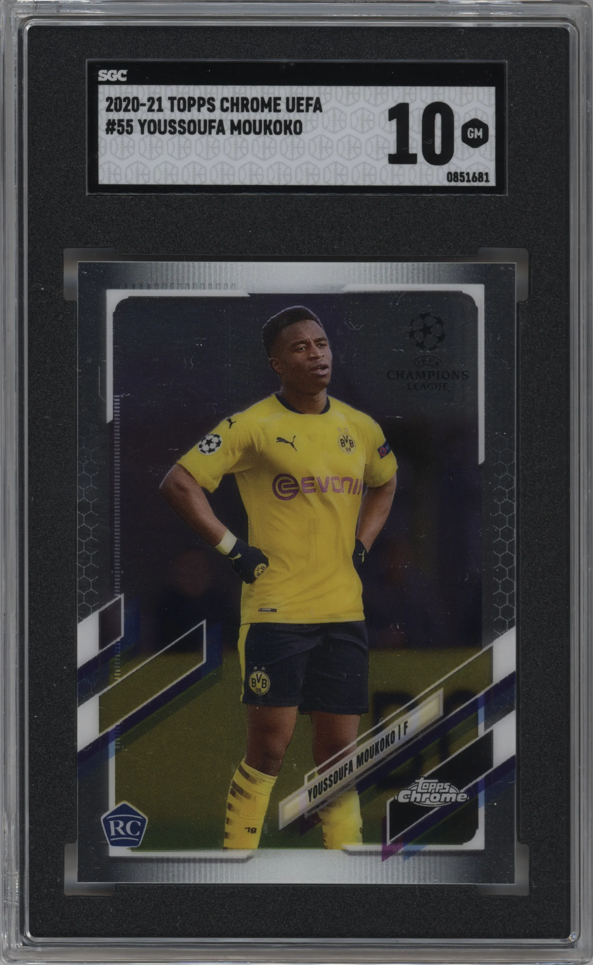 2020 Topps Chrome UEFA Champions League Youssoufa Moukoko SGC 10