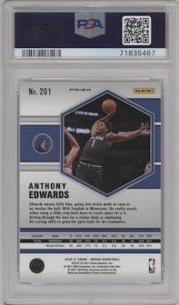 Anthony Edwards from the 2020-21 Panini Mosaic set featuring a Pink Camo parallel graded by PSA and given an overall grade of 9.