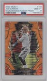 Joe Burrow from the 2022 Panini Select set featuring a Neon Orange Pulsar parallel graded by PSA and given an overall grade of 10.