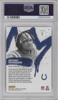 Anthony Richardson from the 2023 Donruss Optic set graded by PSA and given an overall grade of 10.