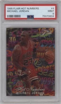 Michael Jordan from the 1995-96 Flair set graded by PSA and given an overall grade of 9.