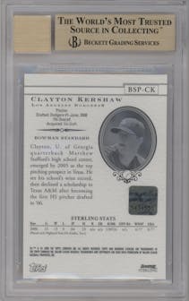 Clayton Kershaw from the 2006 Bowman Sterling set graded by Beckett and given an overall grade of 9.5.