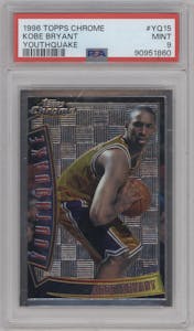 Kobe Bryant from the 1996-97 Topps Chrome set graded by PSA and given an overall grade of 9.