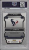 C.J. Stroud from the 2023 Panini Prizm set graded by PSA and given an overall grade of 9.