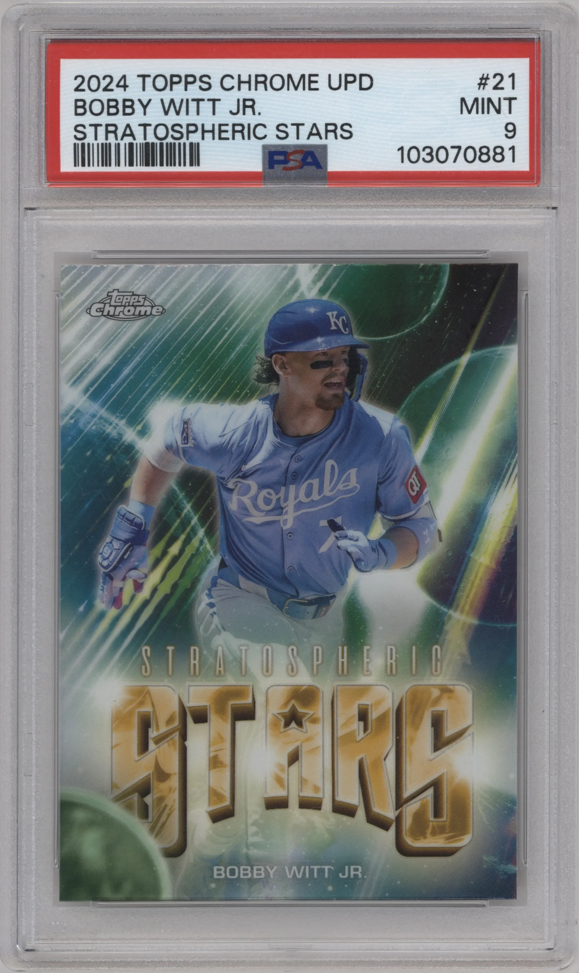 2024 Topps Chrome Update Stratospheric Stars Bobby Witt Jr. #SSC-21 PSA 9