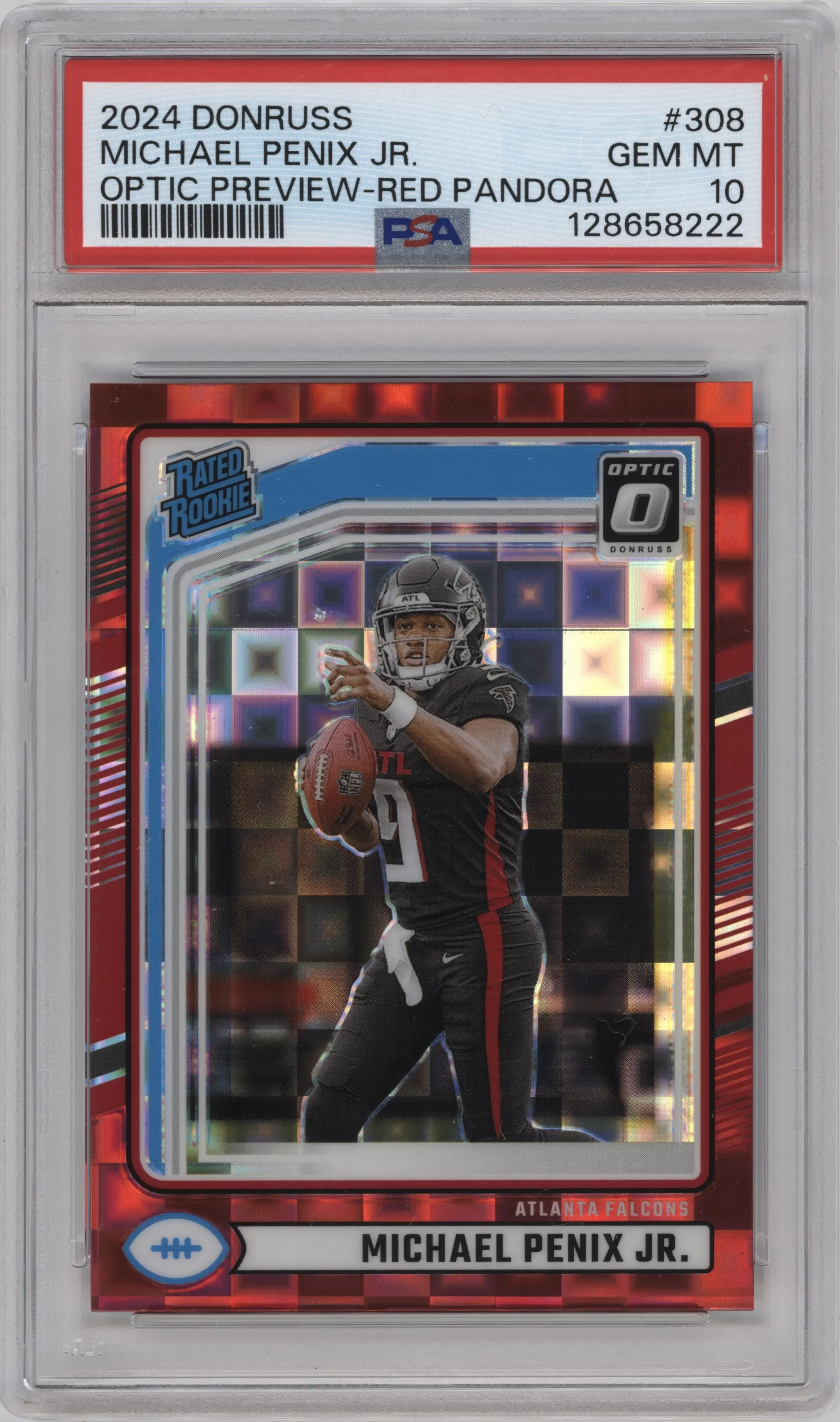 2024 Donruss Opt.Rtd.Rke. Michael Penix Jr. Red Pandora #308 PSA 10