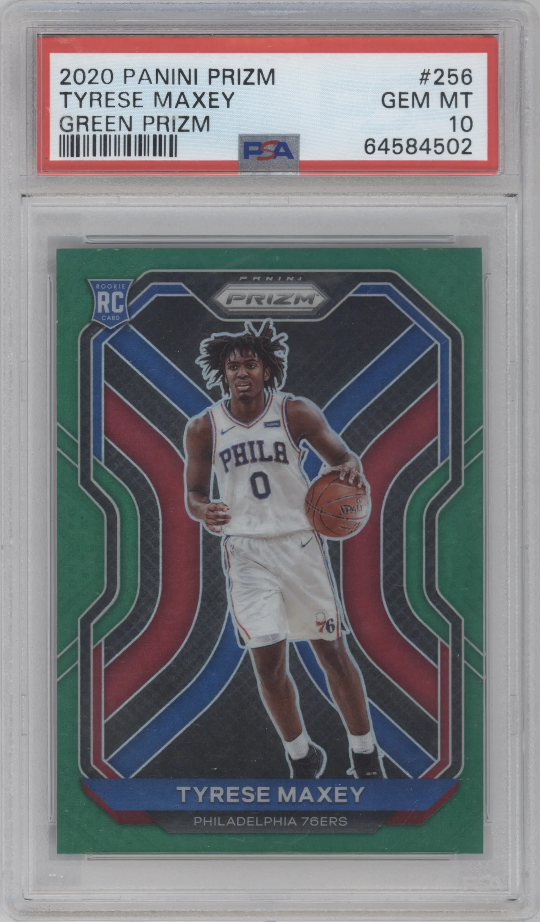 2020 Panini Prizm Tyrese Maxey Green Prizm PSA 10
