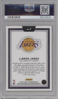 LeBron James from the 2023-24 Panini Obsidian set graded by PSA and given an overall grade of 10.