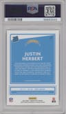 Justin Herbert from the 2020 Panini Donruss Optic set graded by PSA and given an overall grade of 10.