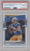 Justin Herbert from the 2020 Panini Donruss Optic set graded by PSA and given an overall grade of 10.