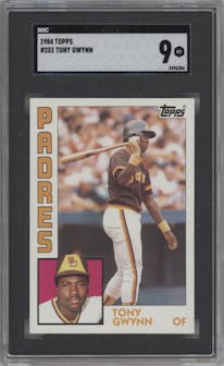 Tony Gwynn from the 1984 Topps set graded by SGC and given an overall grade of 9.