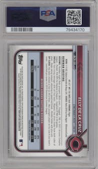 Elly De La Cruz from the 2022 Bowman set graded by PSA and given an overall grade of 9.