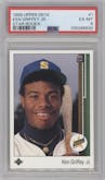 Ken Griffey Jr. from the 1989 Upper Deck set graded by PSA and given an overall grade of 6.