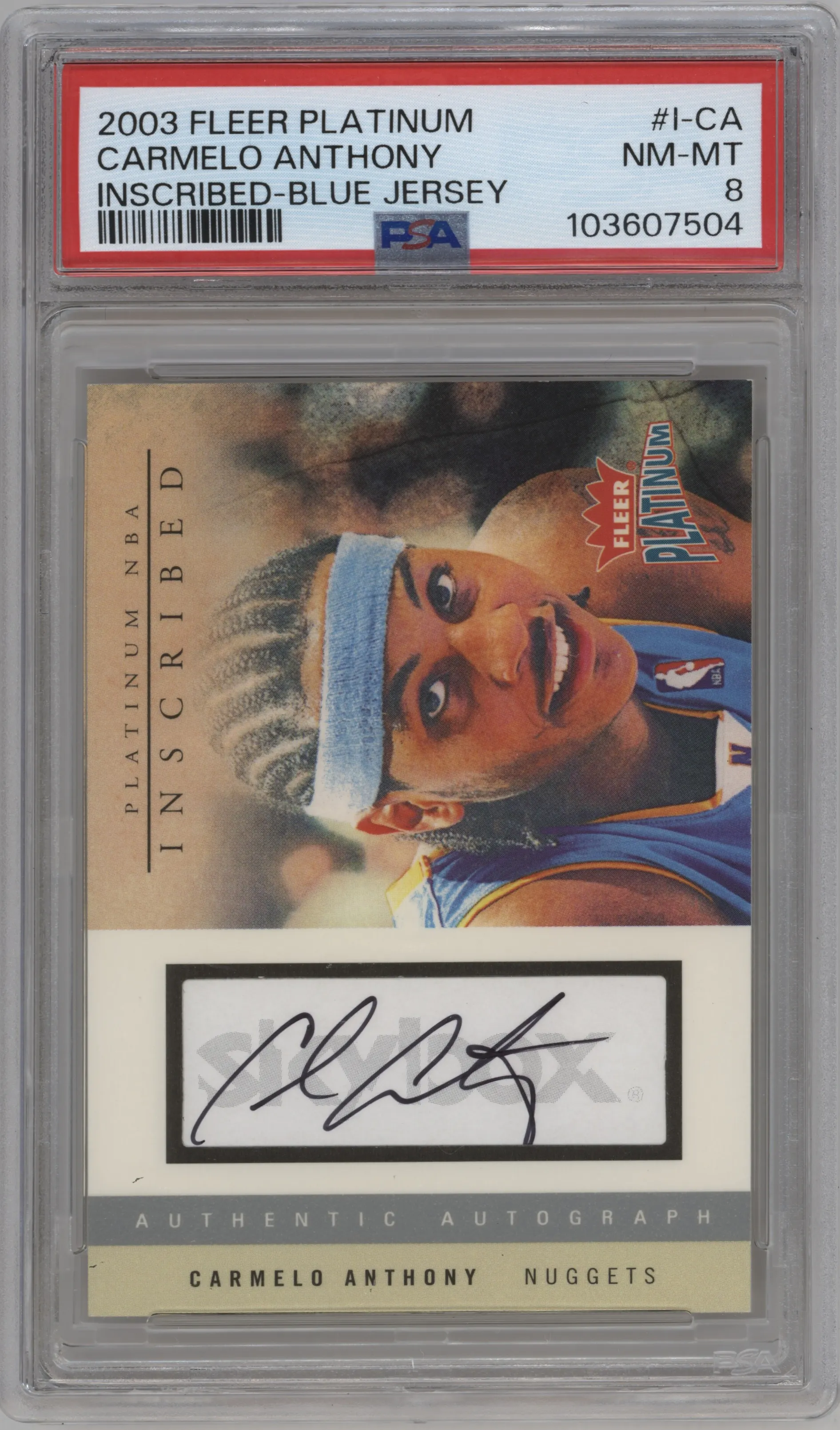 2003 Fleer Platinum Inscribed Carmelo Anthony #I-CA PSA 8