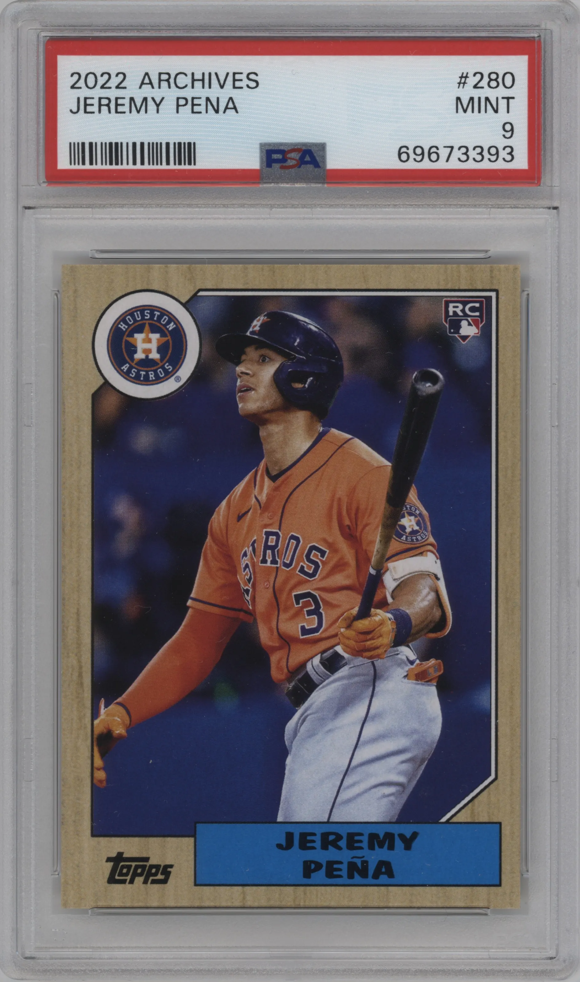 2022 Topps Archives 1987 Topps Jeremy Pena #280 PSA 9