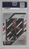 Trae Young from the 2018-19 Panini Prizm set graded by PSA and given an overall grade of 9.