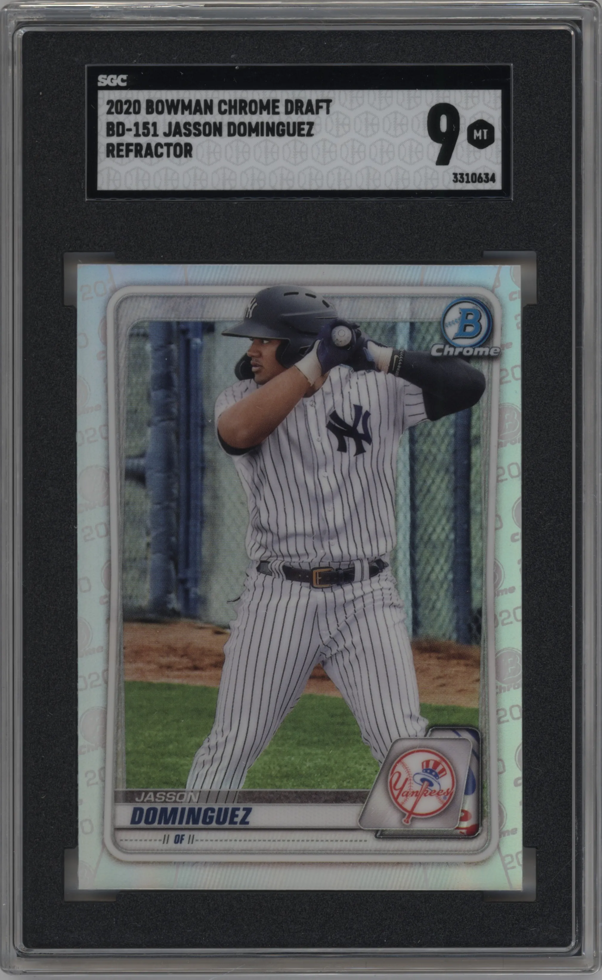 2020 Bowman Draft Chrome Jasson Dominguez Refractor SGC 9