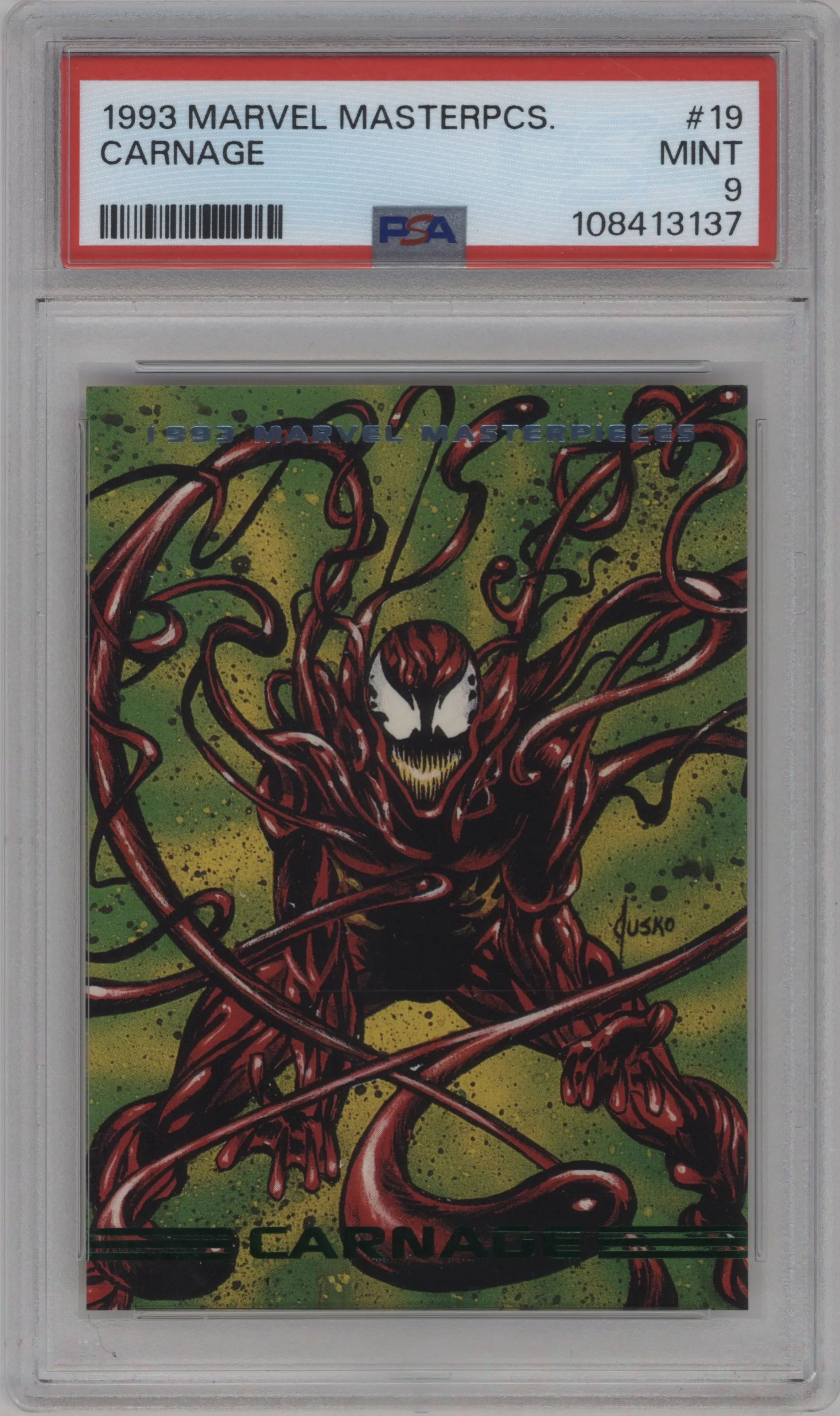 1993 SkyBox Marvel Masterpieces Carnage #19 PSA 9
