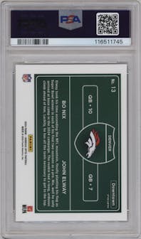 Bo Nix/John Elway from the 2024 Donruss Optic set graded by PSA and given an overall grade of 9.