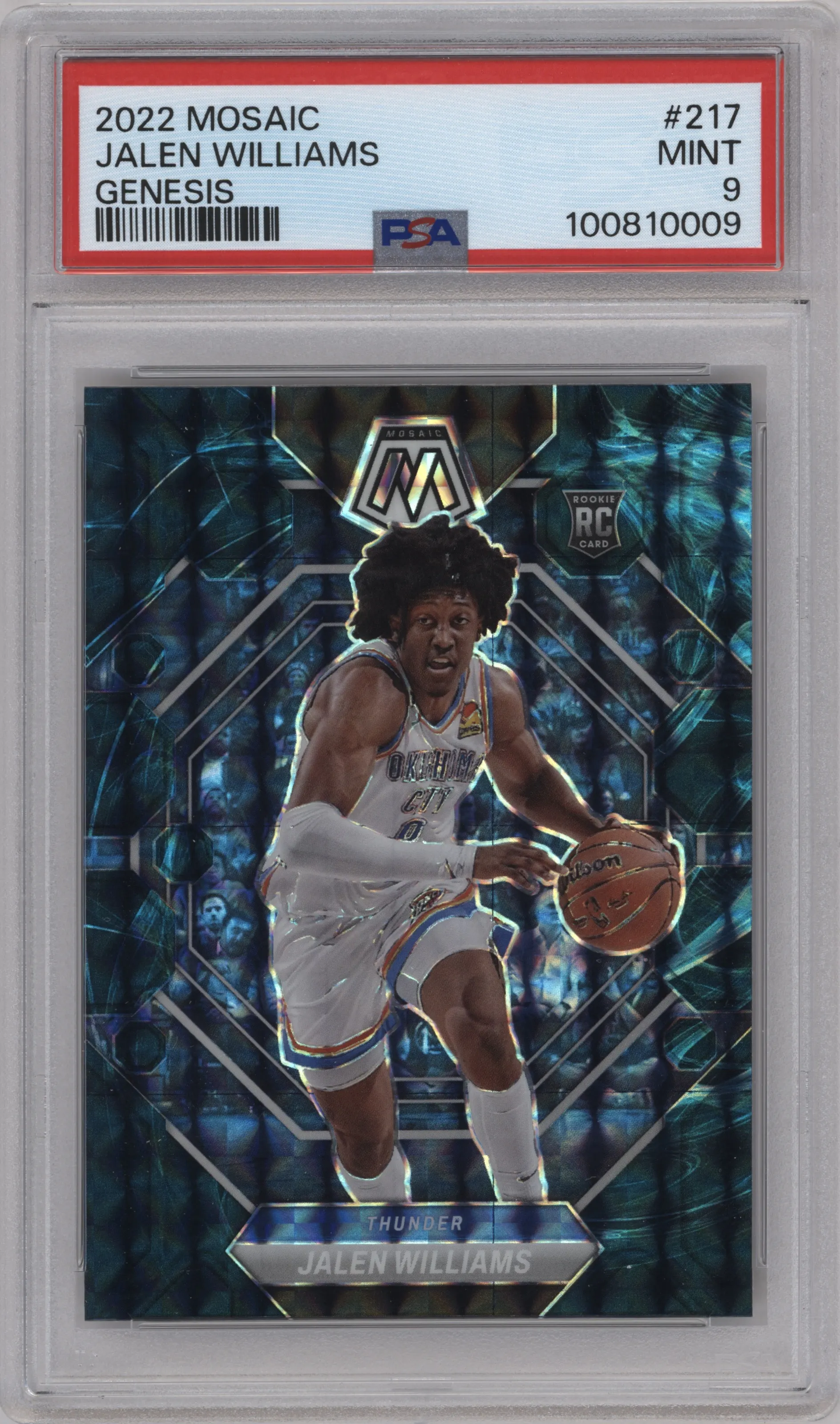 2022 Panini Mosaic Jalen Williams Genesis #217 PSA 9
