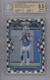 Matthew Stafford from the 2020 Panini Prizm set featuring a Black & White Checker parallel graded by Beckett and given an overall grade of 9.5.