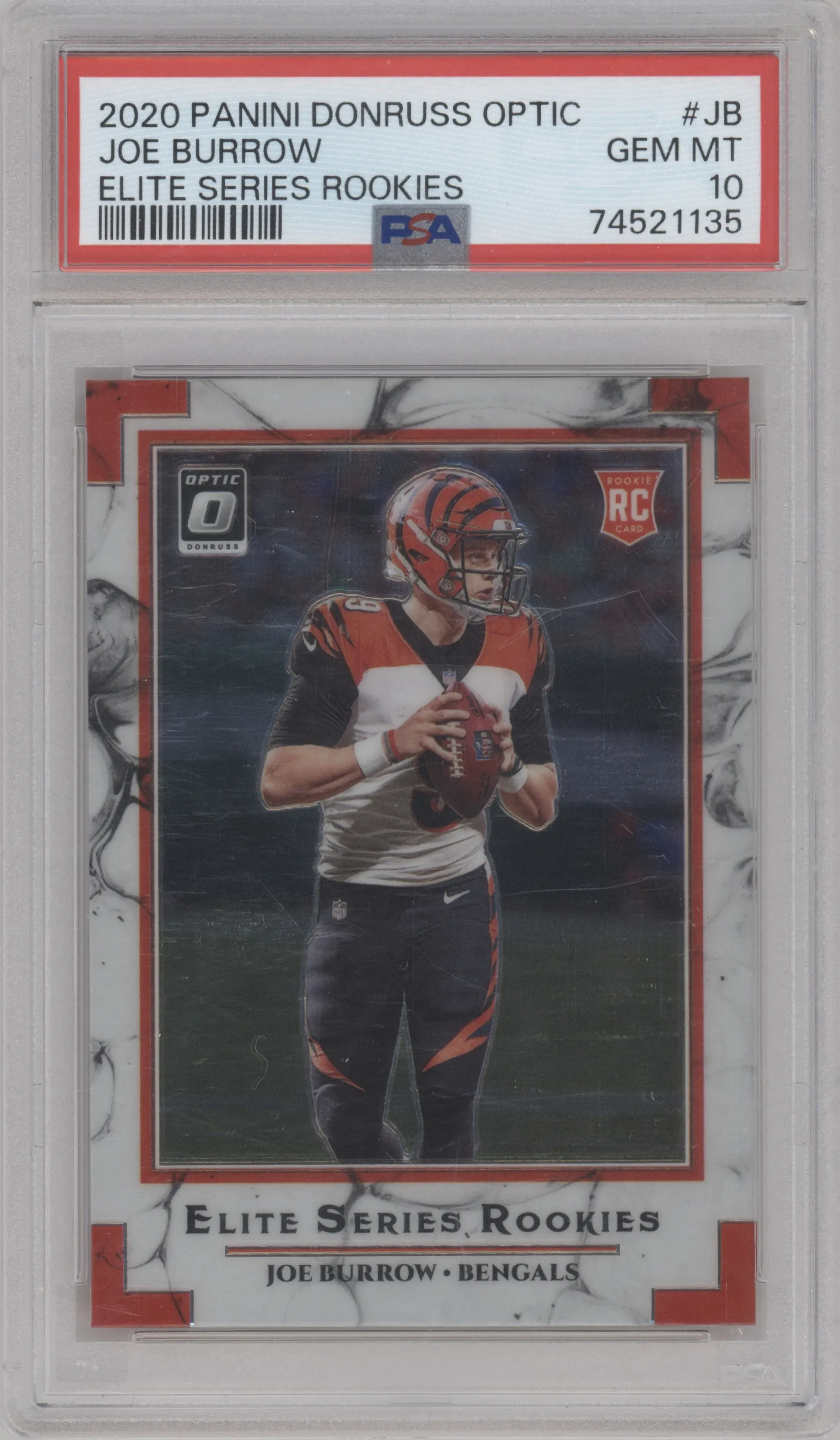 2020 Panini Donruss Optic Elite Series Rke. Joe Burrow PSA 10