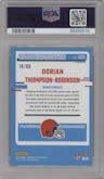 Dorian Thompson-Robinson from the 2023 Donruss Optic set featuring a Electricity parallel graded by PSA and given an overall grade of 10.