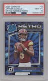 Jayden Daniels from the 2024 Donruss set graded by PSA and given an overall grade of 10.