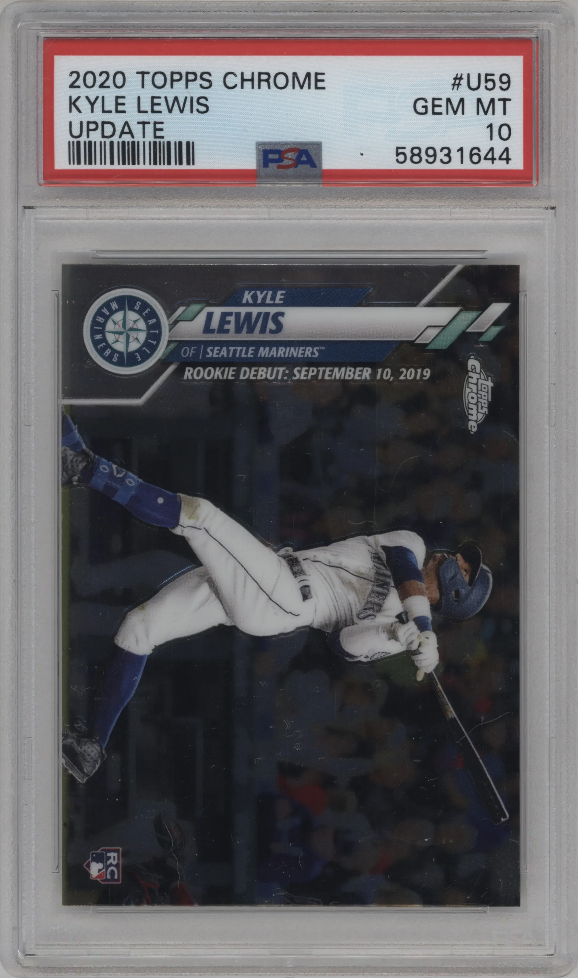 2020 Topps Chrome Update Kyle Lewis PSA 10
