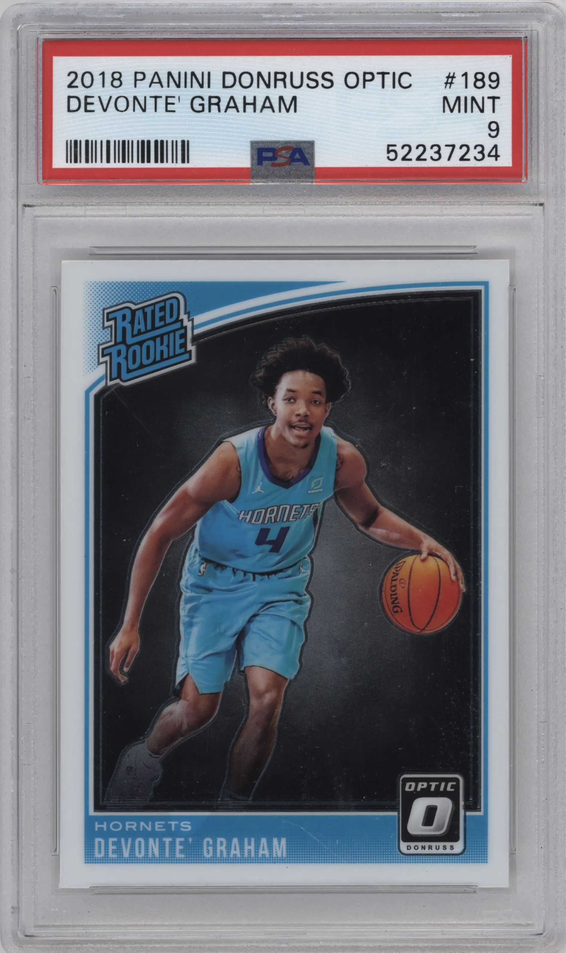 2018 Panini Donruss Optic Rated Rookie Devonte' Graham PSA 9