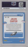 Jalen Carter from the 2023 Donruss Optic set graded by PSA and given an overall grade of 9.