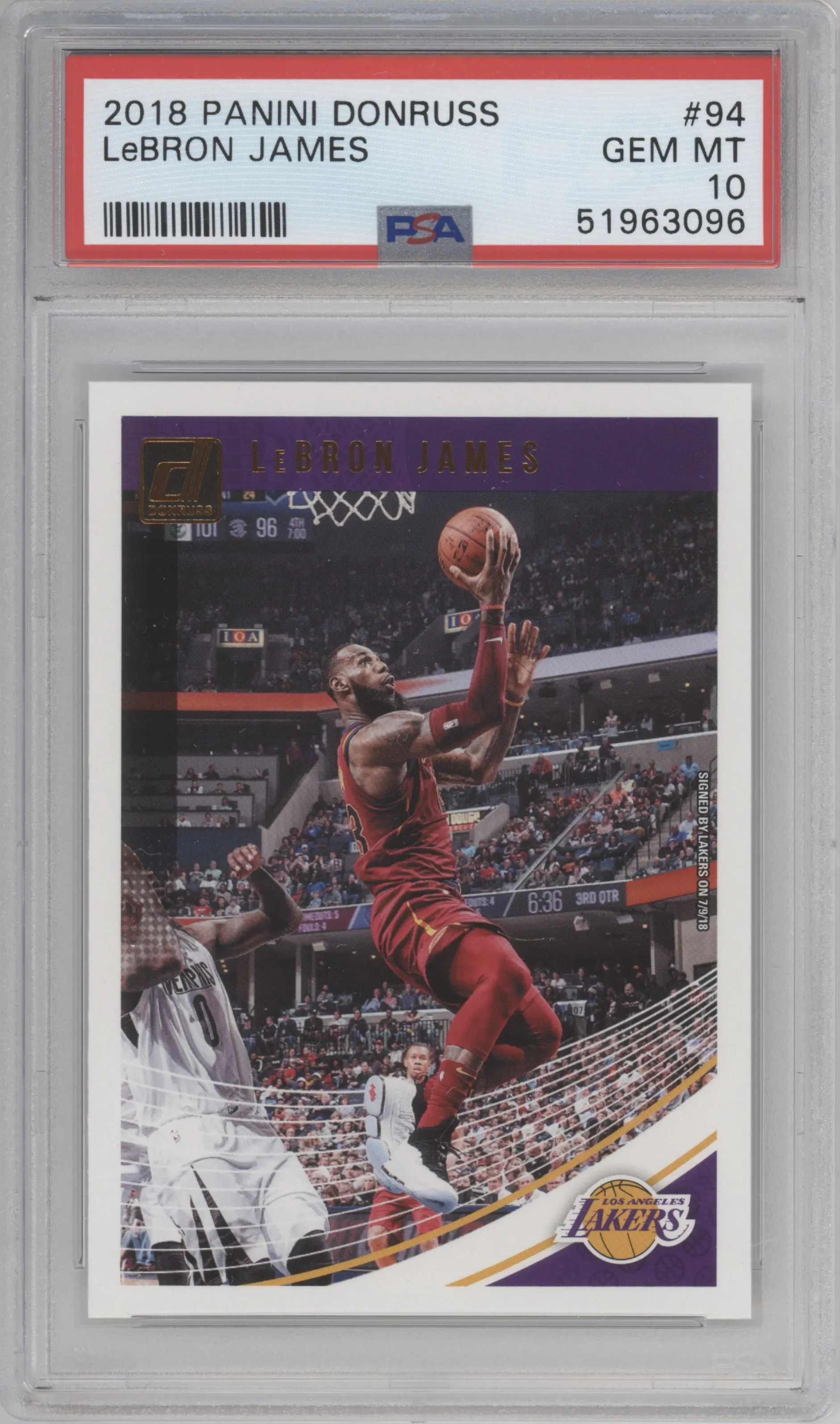 2018 Panini Donruss LeBron James #94 PSA 10