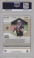 Drew Brees from the 2021 Panini Mosaic set featuring a Orange Fluorescent parallel graded by PSA and given an overall grade of 10.