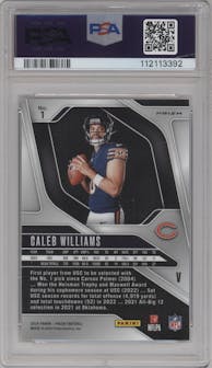 Caleb Williams from the 2024 Panini Prizm set graded by PSA and given an overall grade of 9.