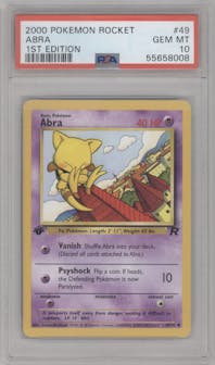 Abra from the 2000 Pokemon set graded by PSA and given an overall grade of 10.