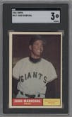 Juan Marichal from the 1961 Topps set graded by SGC and given an overall grade of 3.